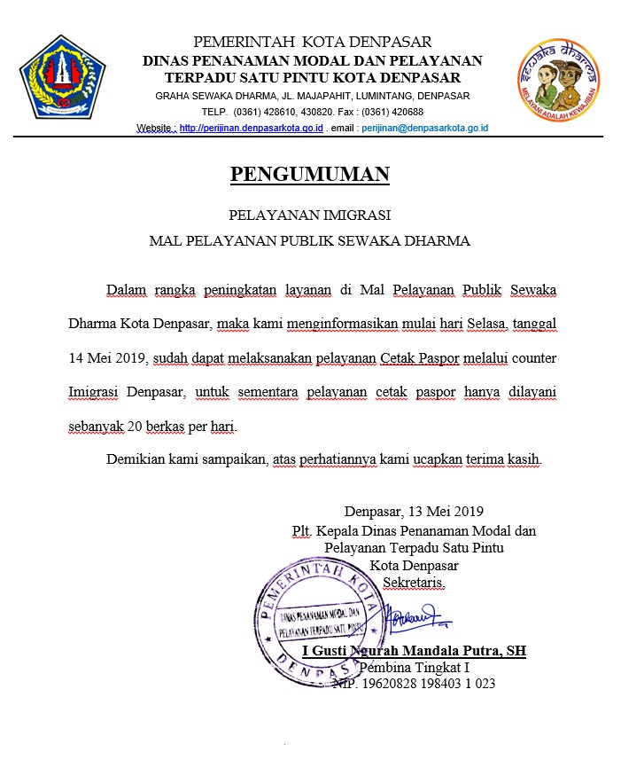 Pelayanan Imigrasi di Mal Pelayanan Publik